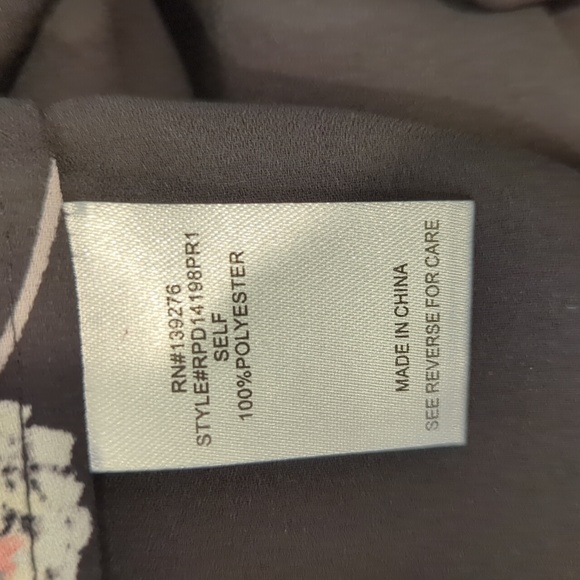 Danielrainn Black Floral Tunic L nwot - Picture 7 of 8